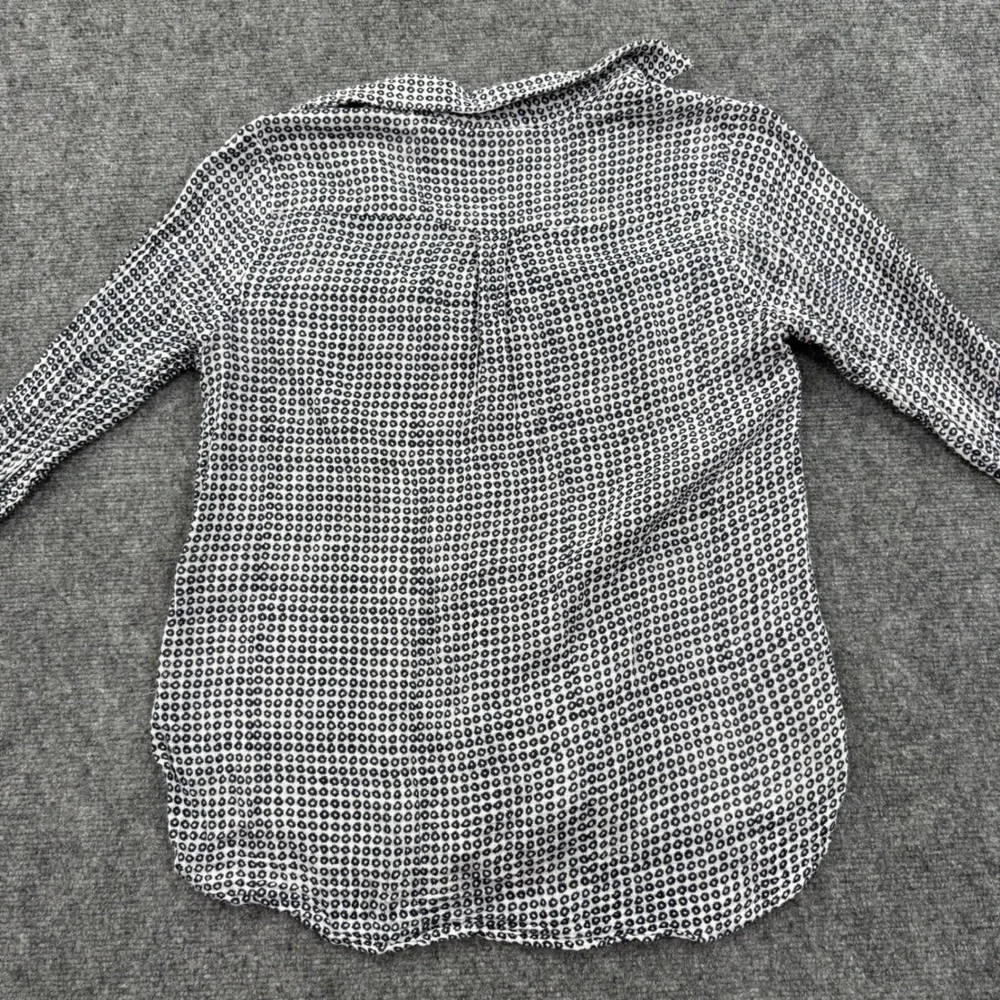 Roller Rabbit Womens Small White Black Geometric Print L/S Button Up Shirt - Picture 4 of 7